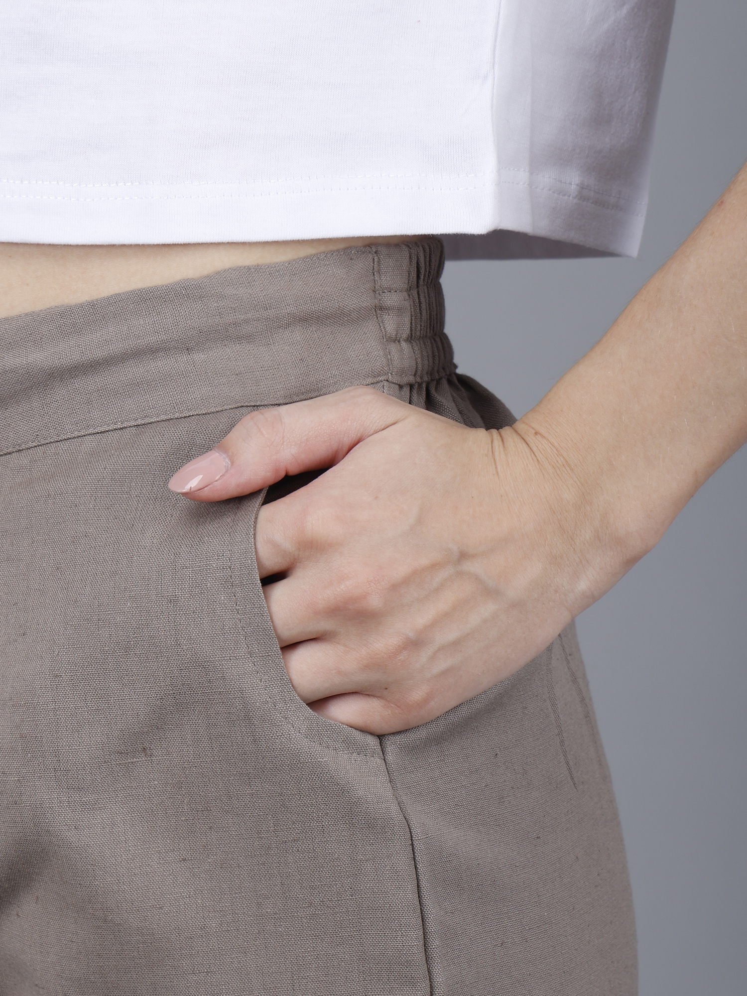 Women Everyday Cotton Pant | Color: Cement Grey | Premium Quality, Front Pleated, 2 Deep Pockets, Half Elasticated with Drawstring | Rs 2800 for Pack of 8pc of S-5XL @ Rs 350 Per Pc | Size Refill Available - Image 4