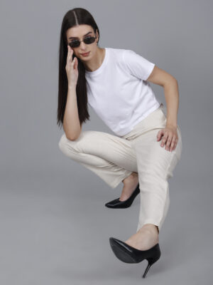 Women Everyday Cotton Pant | Color: Beige | Premium Quality, Front Pleated, 2 Deep Pockets, Half Elasticated with Drawstring | Rs 2800 for Pack of 8pc of S-5XL @ Rs 350 Per Pc | Size Refill Available