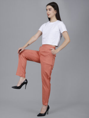 Women Everyday Cotton Pant | Color: Peach | Premium Quality, Front Pleated, 2 Deep Pockets, Half Elasticated with Drawstring | Rs 2800 for Pack of 8pc of S-5XL @ Rs 350 Per Pc | Size Refill Available