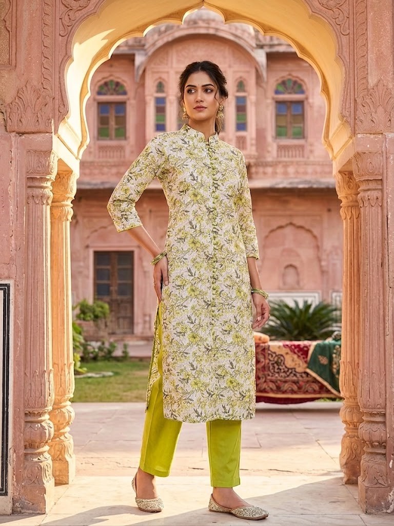 Chicken Embroidery Kurta Pant