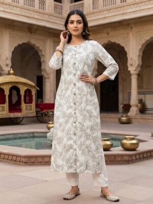 Women's Rayon A-line Printed Kurta Manufacturer Wholesale in Jaipur