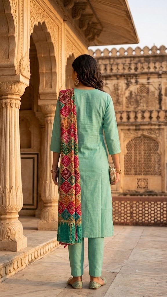 Women's Cotton Slub Embroidered Kurta Pant With Dupatta Manufacturer Wholesale in Jaipur