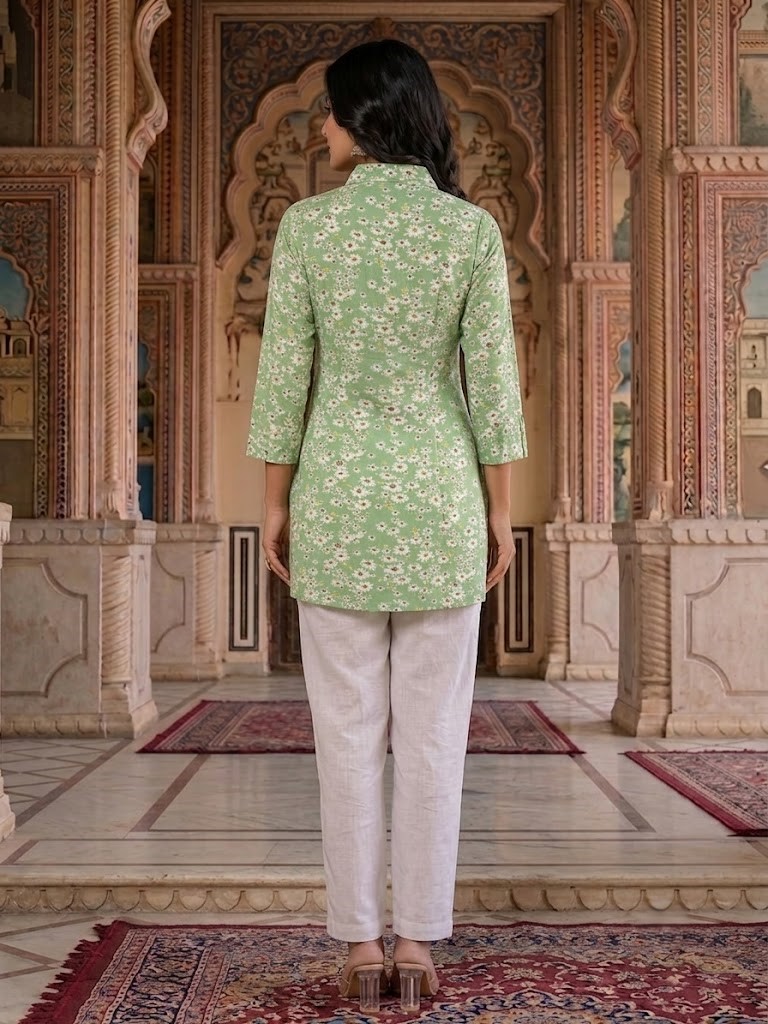 Co-ord Set With Pant in Jaipuri Cotton Cambric Fabric | Rs 595 Per Pc X 5 Pc (S+M+L+XL+2XL) = Rs 2975 per Pack - Image 4