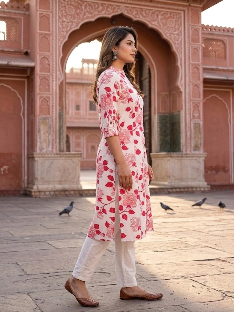 Aline Kurta in Jaipuri Cotton Flex Fabric | Rs 395 Per Pc X 5 Pc (S+M+L+XL+2XL) = Rs 1975 per Pack - Image 3