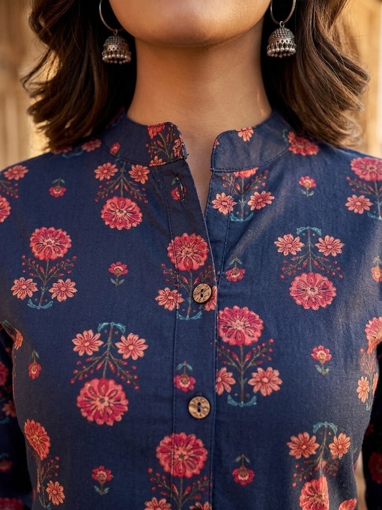 Aline Kurta in Jaipuri Cotton Cambric Fabric | Rs 395 Per Pc X 5 Pc (S+M+L+XL+2XL) = Rs 1975 per Pack - Image 2