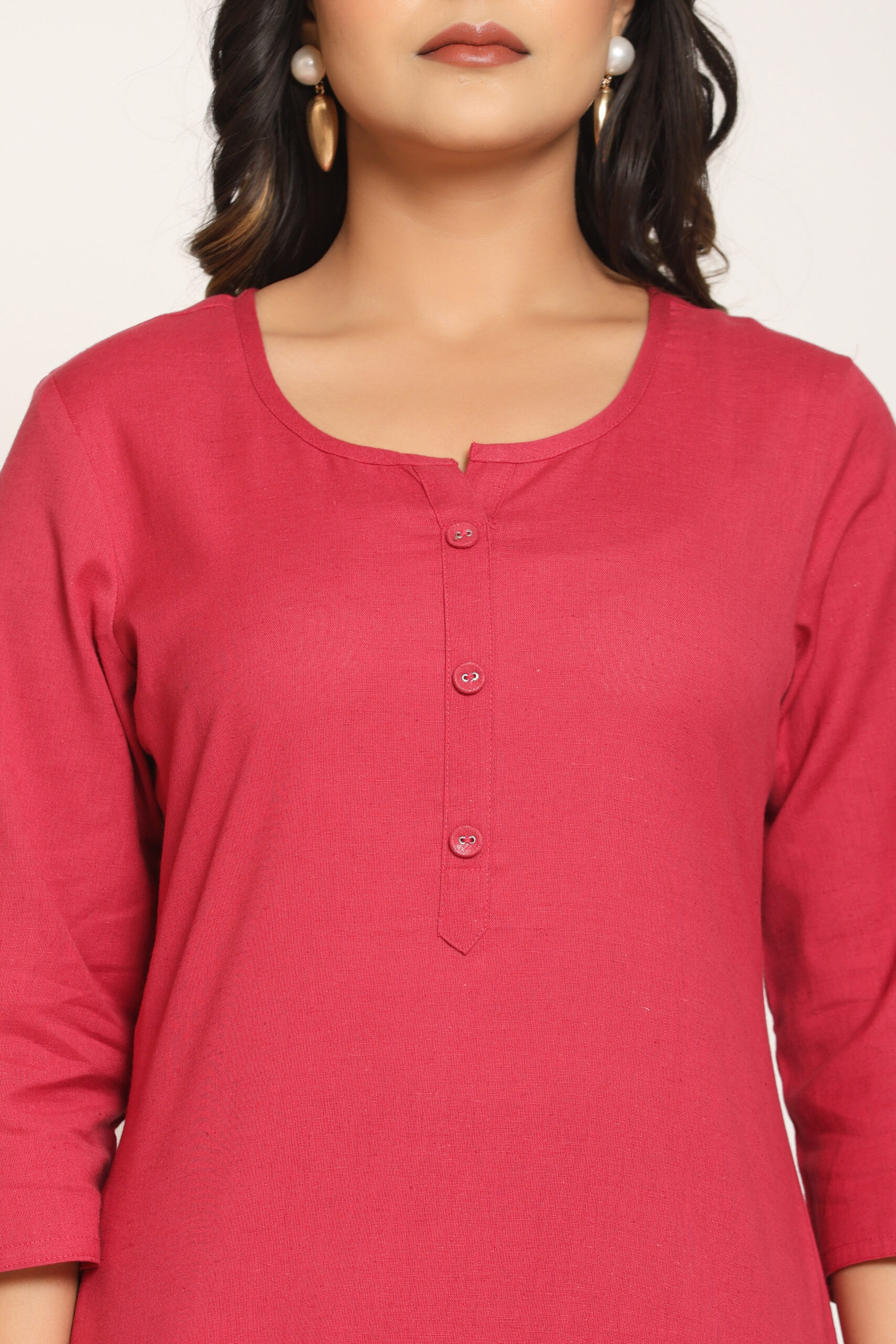 Women's Solid Rose Taupe Cotton Flex Short Kurti Manufacturer Wholesale in Jaipur